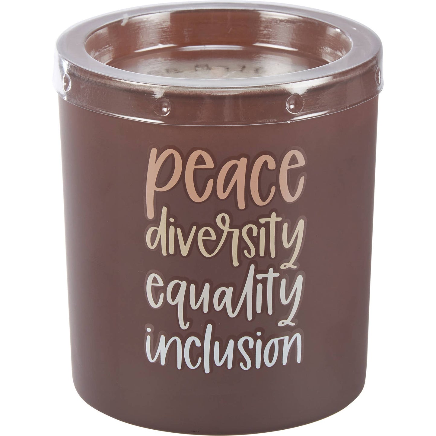 “Peace. Diversity. Equality. Inclusion.” Jar Soy Candle