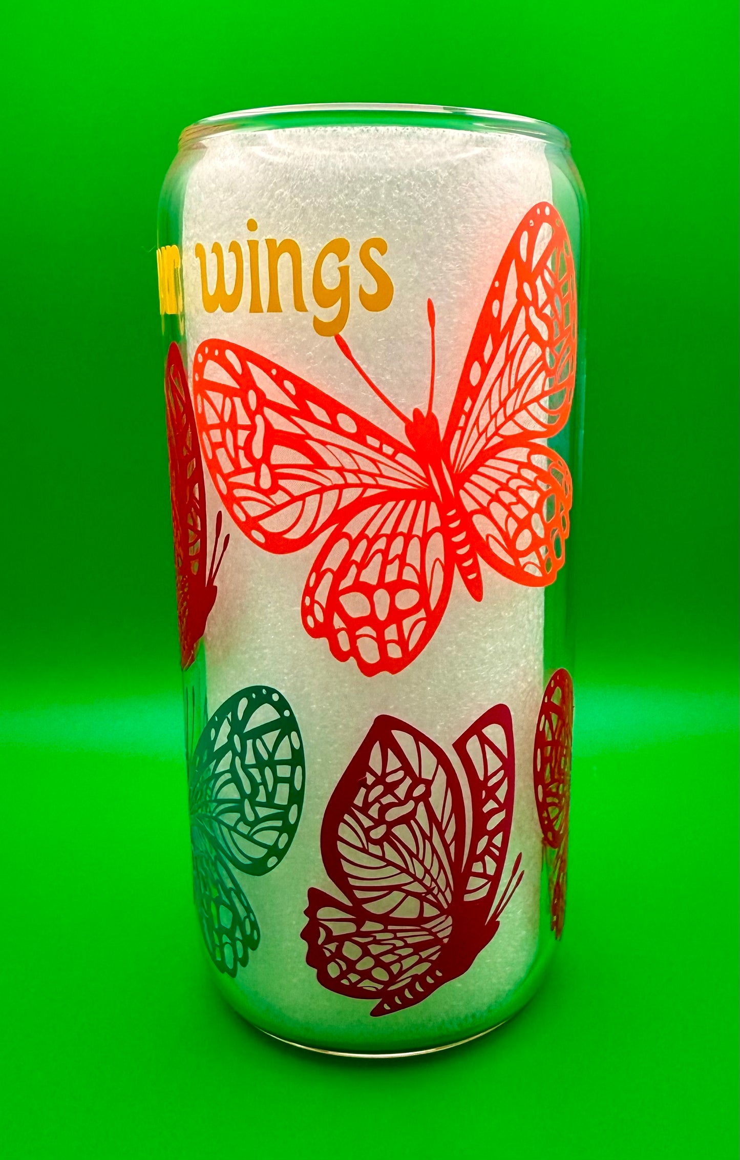 “Spread Your Wings” Glass Can – 20 oz