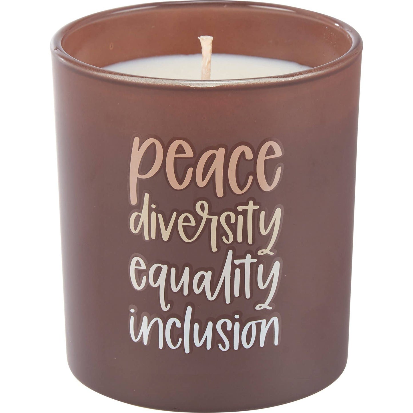 “Peace. Diversity. Equality. Inclusion.” Jar Soy Candle
