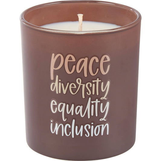 “Peace. Diversity. Equality. Inclusion.” Jar Soy Candle