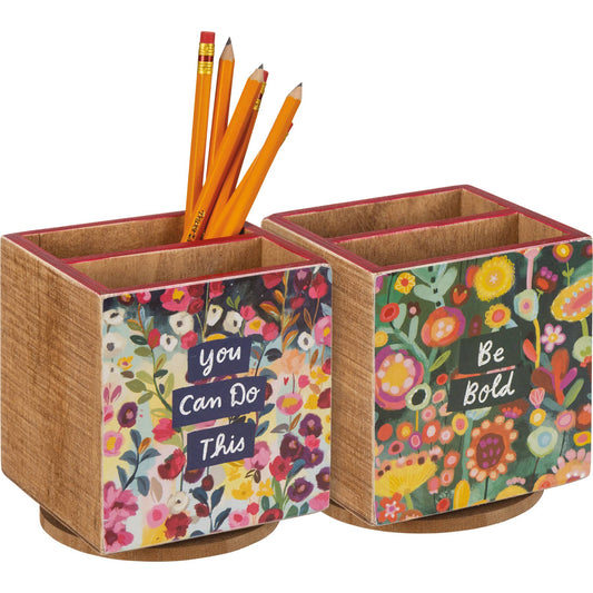 Be Bold / You Can Do This Wooden Pencil Spinner
