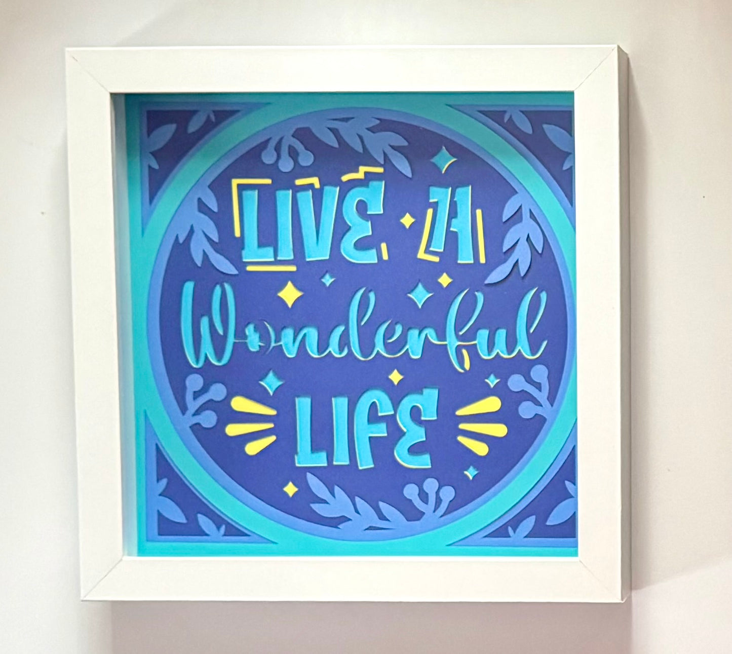 Always Be Kind layered paper shadow box - 8x8 - Black Frame