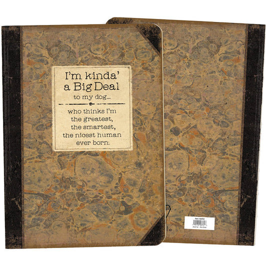 “I’m Kinda A Big Deal...to My Dog” Flat-Lay Journal – Vintage Book-Inspired