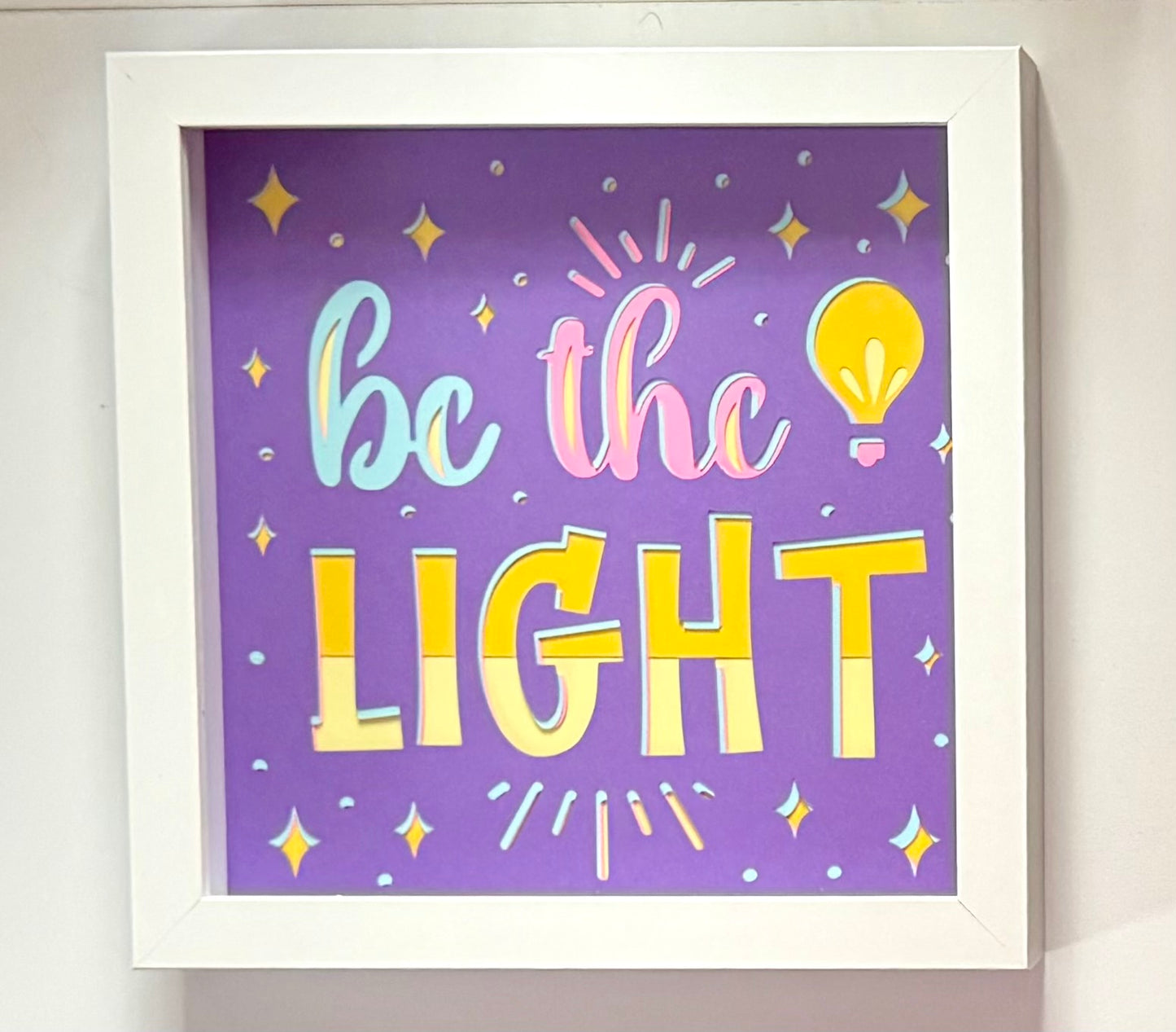 Always Be Kind layered paper shadow box - 8x8 - Black Frame