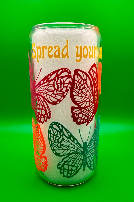 “Spread Your Wings” Glass Can – 20 oz