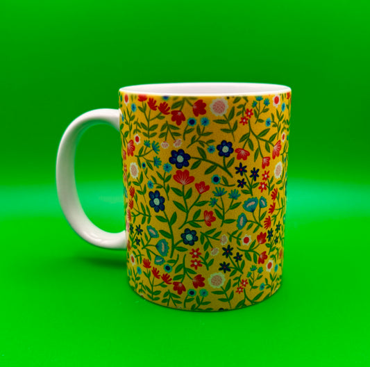 Bright Floral Patterned mug, 12oz