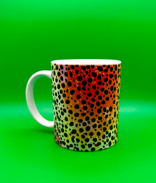 Pink/purple/yellow Cheetah print mug, 12oz