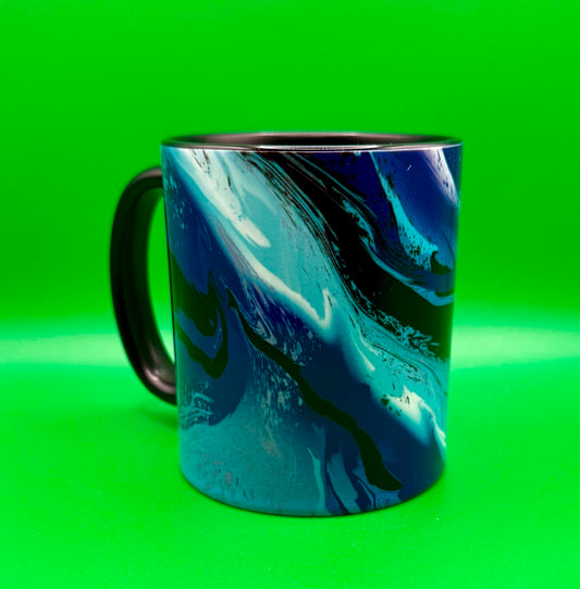 Blue marbled mug, 12oz