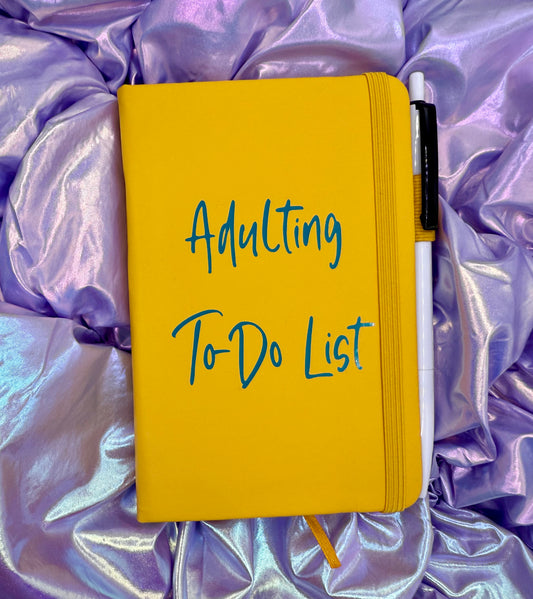 “Adulting To-Do List” Hardcover Journal with Pen – 3.5" x 5.5" | College-Ruled