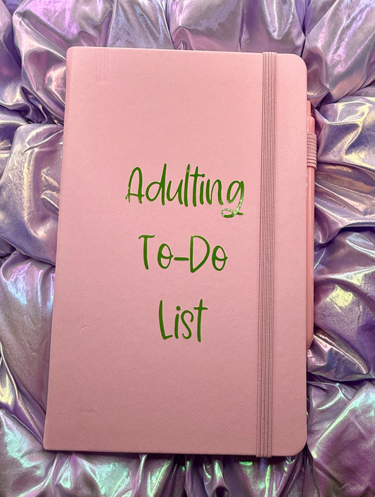 “Adulting To-Do List” Hardcover Journal with Pen – 5.1" x 8.3" | College-Ruled