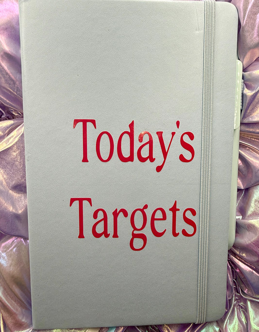 “Today’s Targets” Hardcover Journal with Pen – 5.1" x 8.3" | College-Ruled