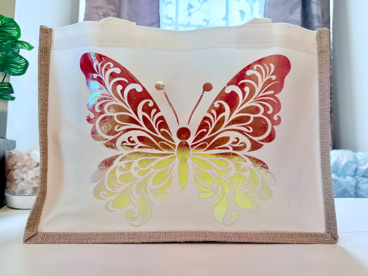 Holographic Butterfly Tote Bag - Light, Strong, and Made to Shine