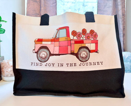 “Find Joy in the Journey” Tote Bag – Bold Florals. Big Inspiration.