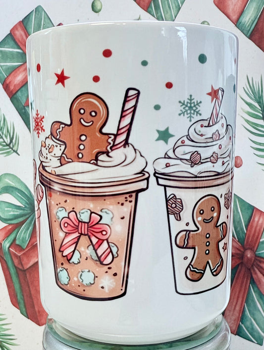 Pink Gingerbread Drinks Mug - 15 oz