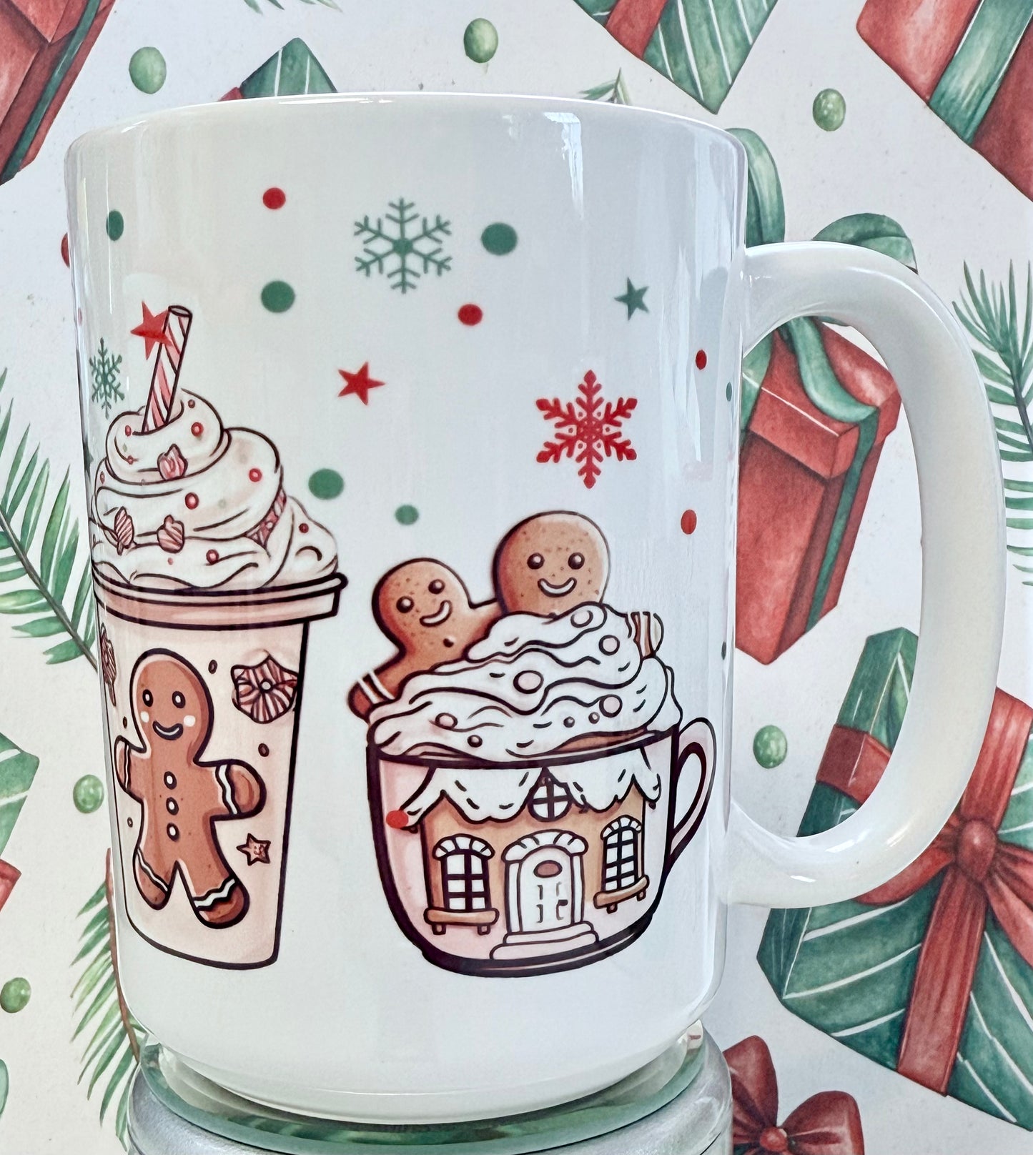 Pink Gingerbread Drinks Mug - 15 oz