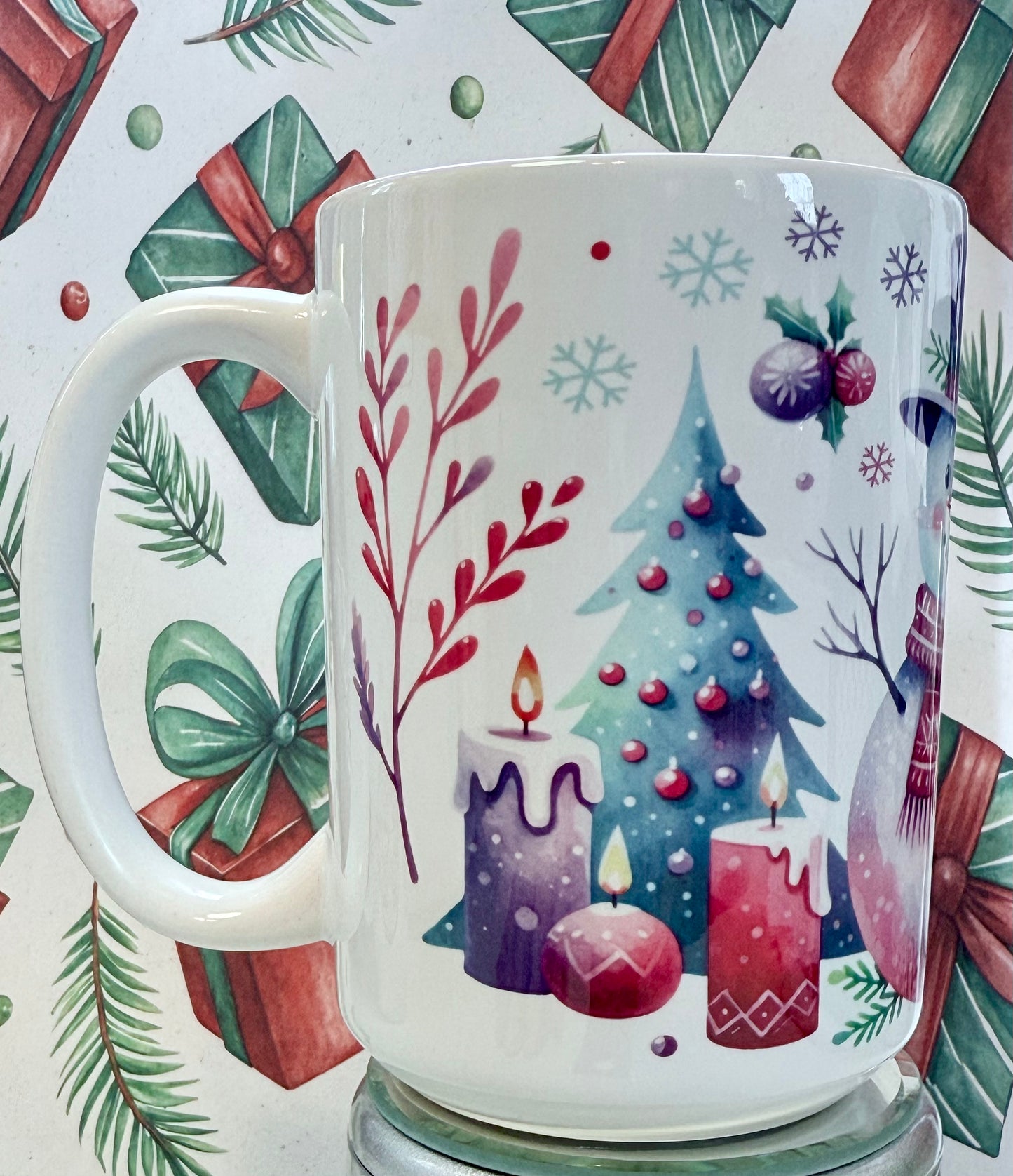 Purplely Snowman mug – 15 oz