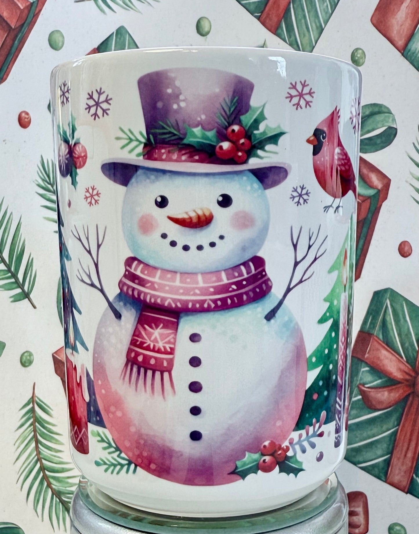 Purplely Snowman mug – 15 oz