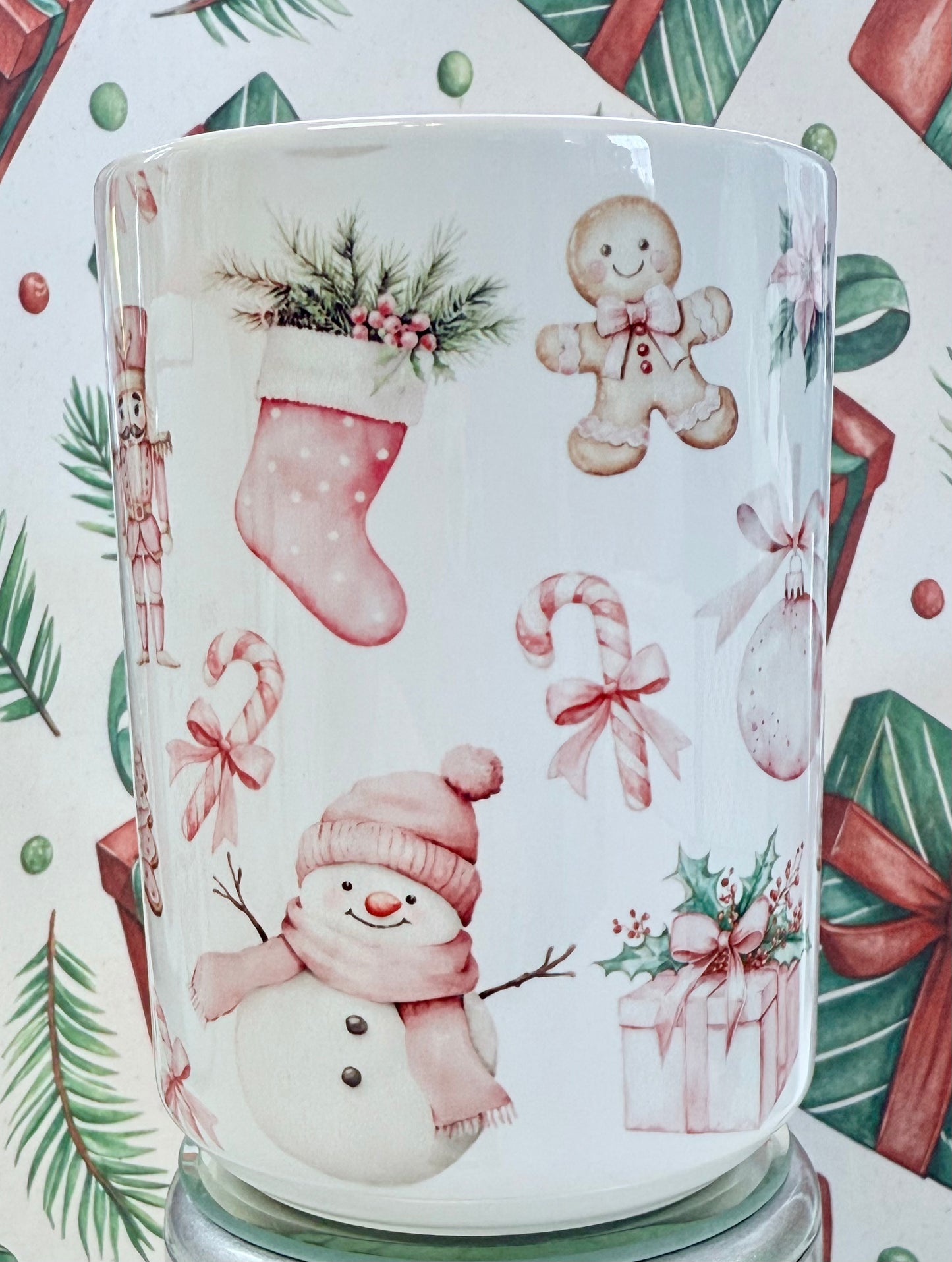 Pink Christmas Mug - 15 oz