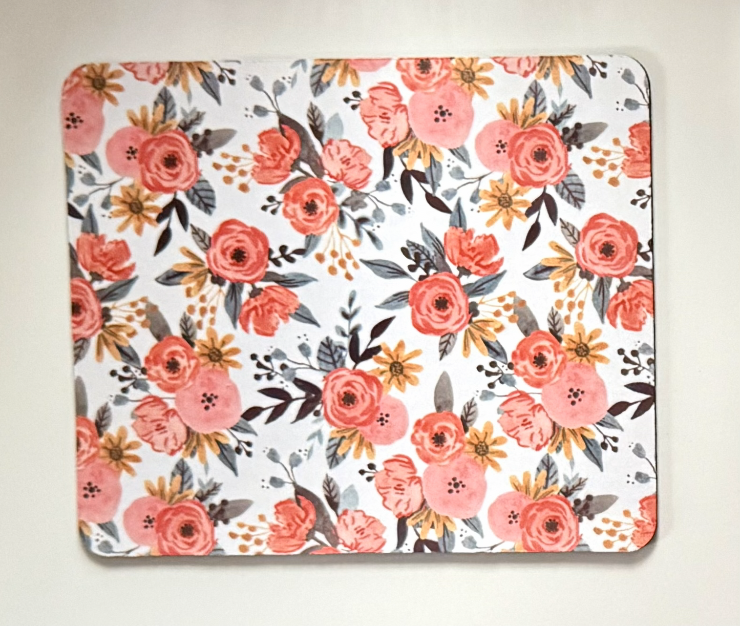Pink Floral with Light Background Mouse Pad