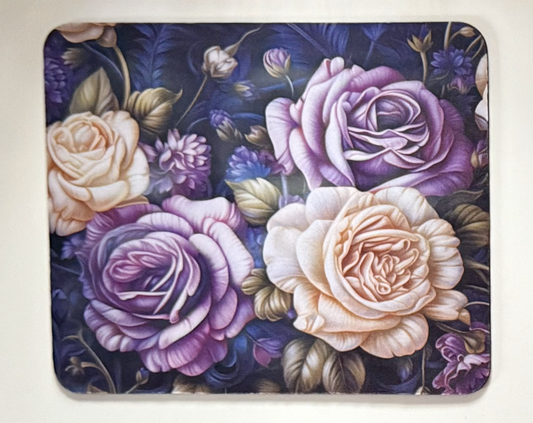 Purple and Pink Roses Mouse Pad