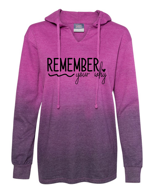 Remember Your Why – Long-Sleeve Purple Ombre Hoodie