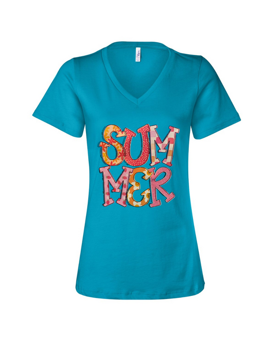 SUMMER V-Neck T-Shirt – All the Sunshine Vibes