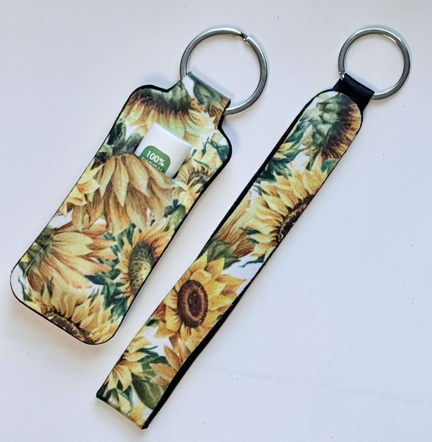 Sunflowers Wristlet and Lip Balm Holder set (flavored lip balm included)