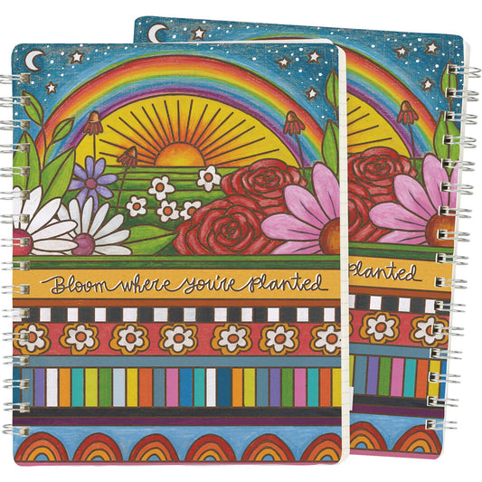 "Bloom Where You're Planted" Spiral Notebook - 120 Lined Pages
